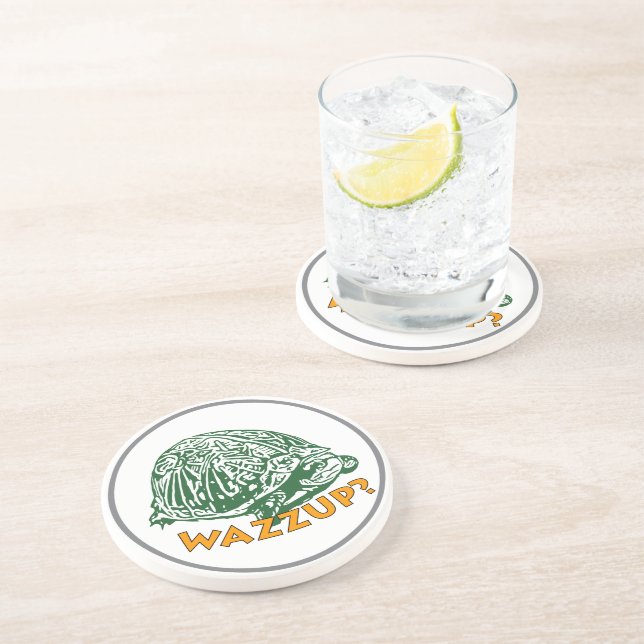 En Grès Wazzup - Tortue Dessous de verre à boisson Sandsto (Côté)