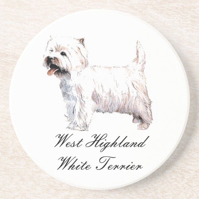 En Grès West Highland White Terrier Dessous de verre Sands (Devant)