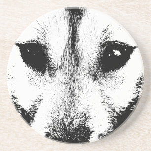En Grès Wolf Dessous de verre Husky Wolf Dog Art Dessous d