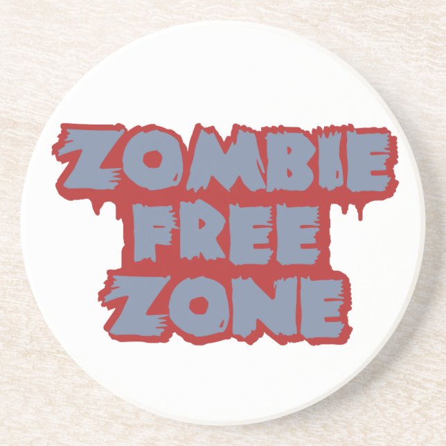 En Grès Zombie Free Zone dessous de verre personnalisé (Devant)