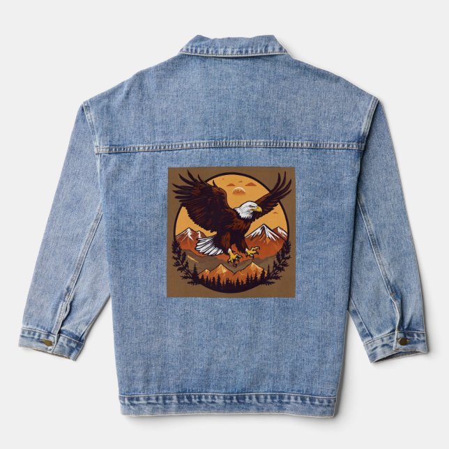 En Jean American Bald Eagle Denim Design de veste pour fem (Verso)