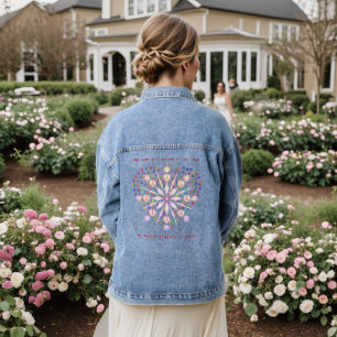 En Jean Artsy Mode rose Bleu de Paix Coeur Denim Veste