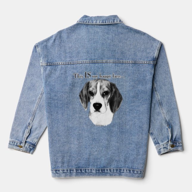 En Jean Beagle Happy Face Denim Veste (Verso)