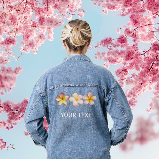 En Jean Belle Veste Denim Fleurs Roses (Créateur téléchargé)