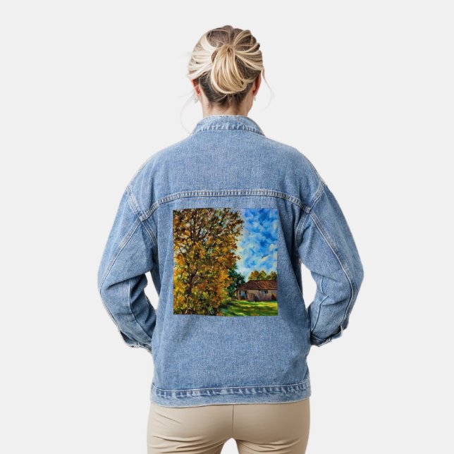 En Jean Belle Veste Denim Jour d'automne (Modèle)