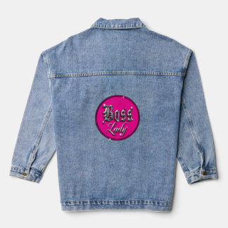 En Jean Boss Lady Classic Logo Rose Veste Denim