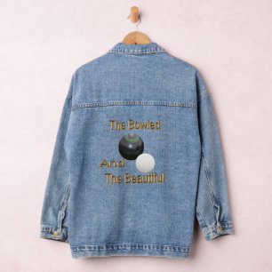 En Jean Bowls De Pelouse Dorée Belle, Veste Denim