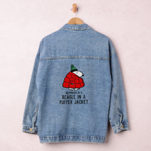 En Jean cacahuètes Veste Snoopy Red Puffer
