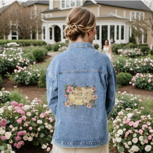 En Jean Cadre floral femme de la veste d'honneur Denim