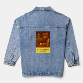 En Jean Chat Barista Denim Veste Steampunk
