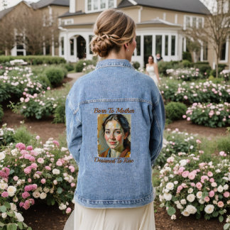 En Jean Citation de Né à Mère Veste Denim