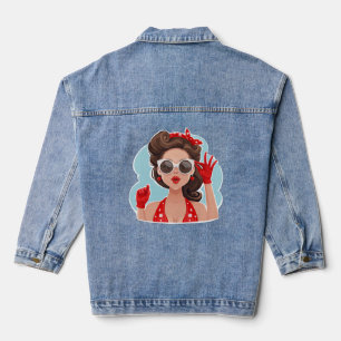 En Jean Cute Retro Girl Denim Veste