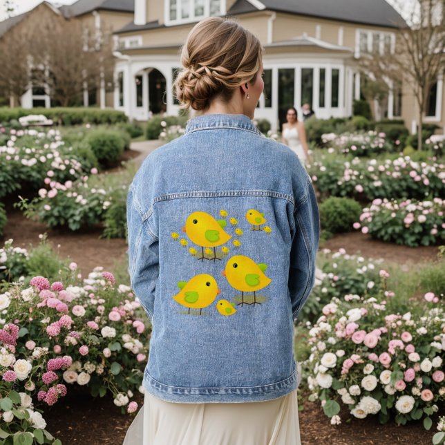 En Jean Denim Veste Jaune Chicks Floral (Mariage Retour)
