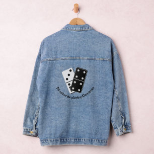 En Jean Dominoes Design Denim Veste