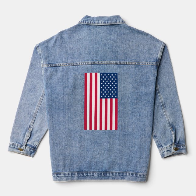 En Jean Drapeau américain Denim Veste (Verso)