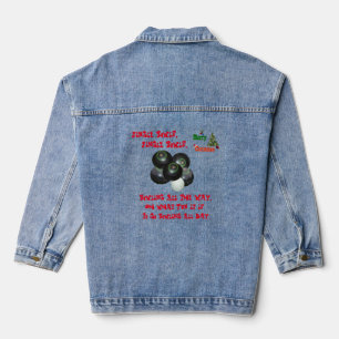 En Jean Drôle Bowls de pelouse Noël, Dames Veste Denim