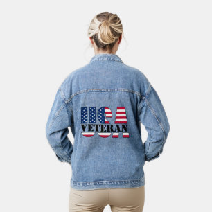 En Jean Fier Femme Vétérinaire Patriotique Veste Denim