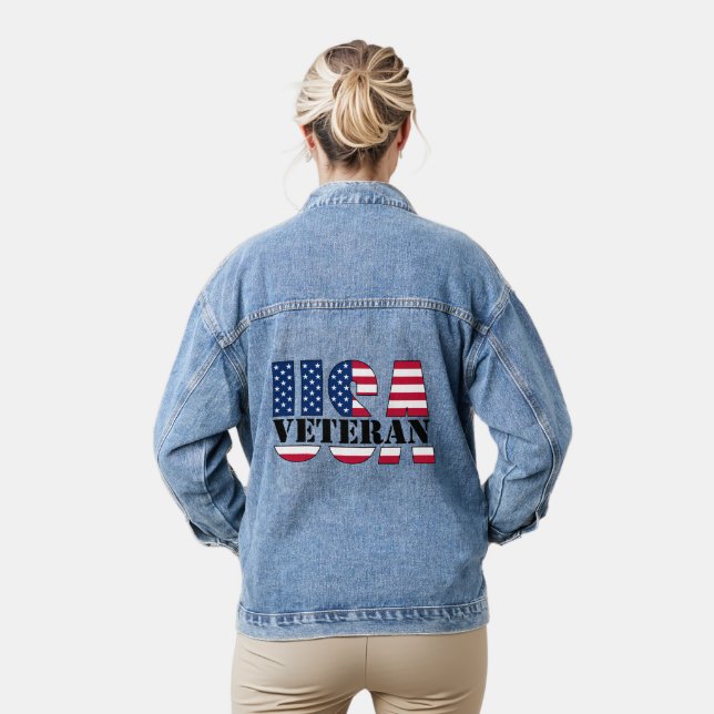 En Jean Fier Femme Vétérinaire Patriotique Veste Denim (Modèle)