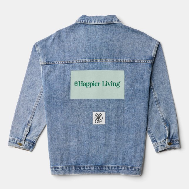 En Jean Happier Living Logo Denim Veste (Verso)