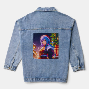 En Jean Jolie Veste Denim Anime Girl Winter