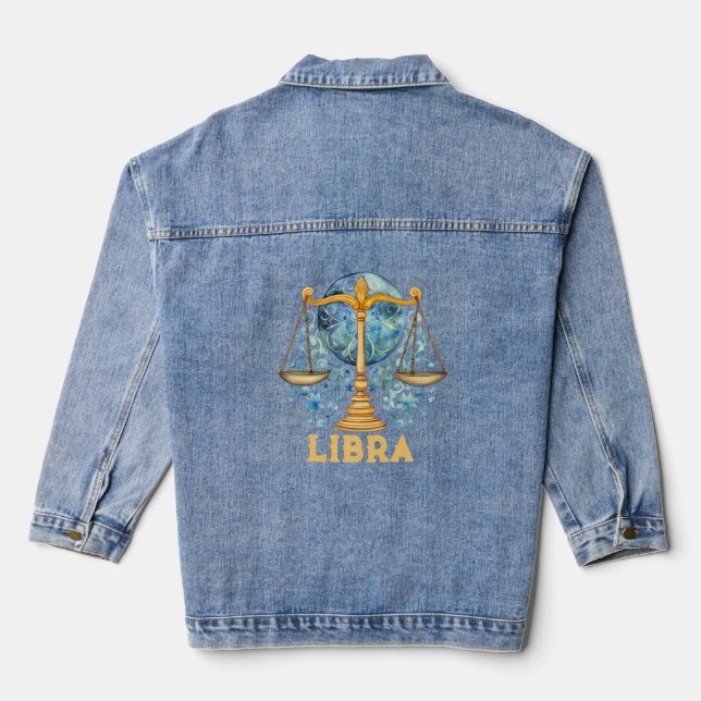 En Jean Libra Zodiac - Veste Denim pour femmes (Verso)