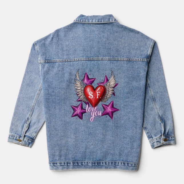 En Jean Love You Custom Denim Veste (Verso)