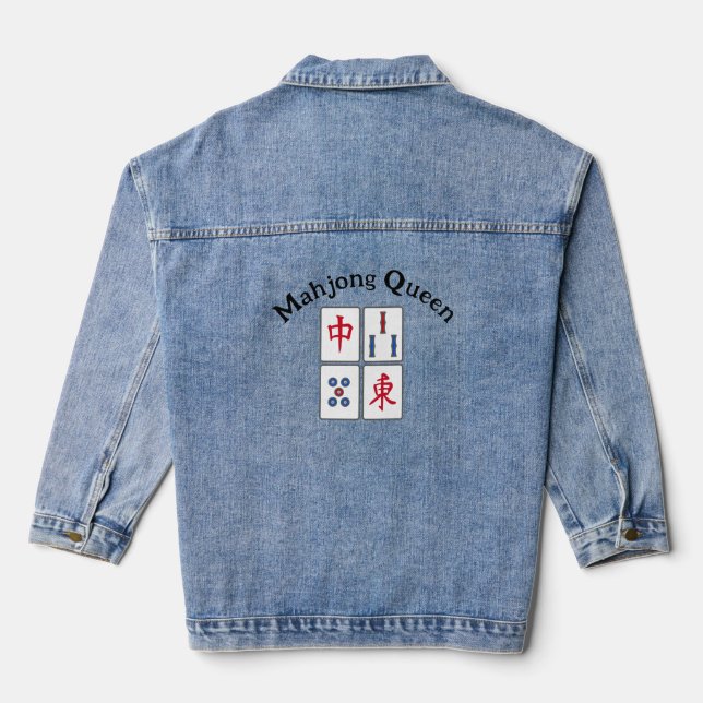 En Jean Mahjong Design Denim Veste (Verso)