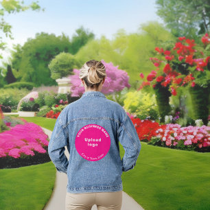 En Jean Marque ronde rose sur la veste Denim pour femmes