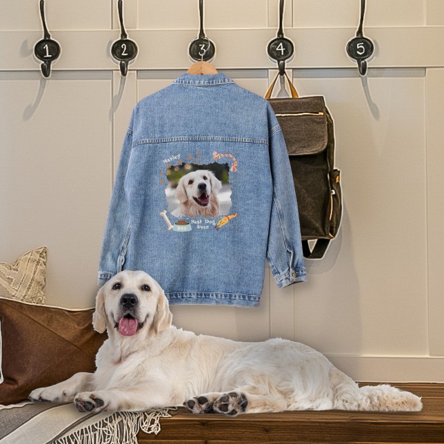 En Jean Meilleur chien jamais photo denim veste (Créateur téléchargé)