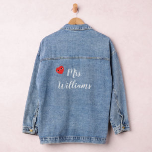 En Jean Mme avec la veste Heart Denim