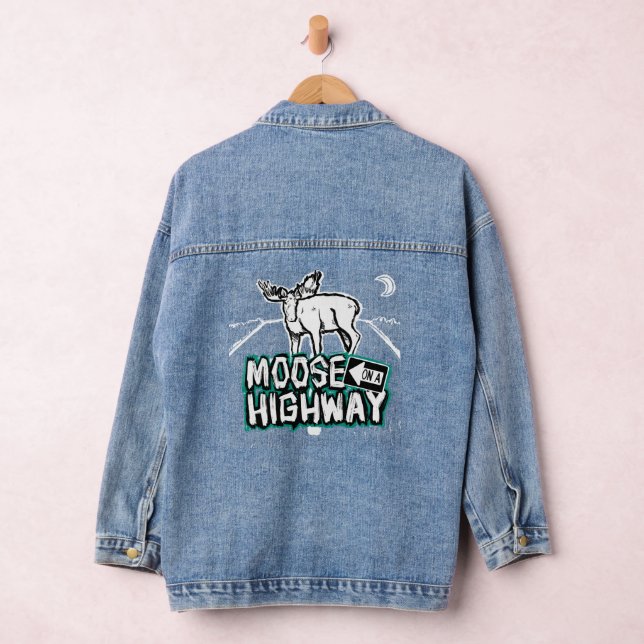En Jean Moose sur une veste de Denim Highway (Hangar)