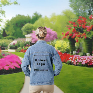 En Jean Nom de l'entreprise et logo sur la veste Denim pou