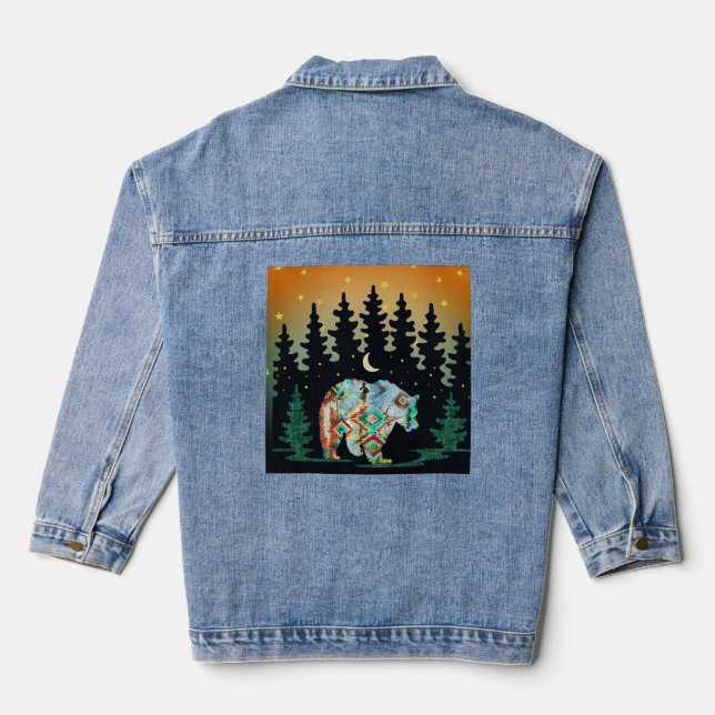 En Jean Ours de style amérindien à Woods Denim Veste (Verso)