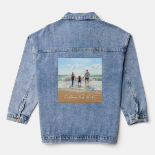 En Jean Personnalisez votre veste photo Denim avec texte