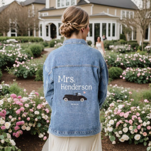 En Jean Pink Mme Brides Nom Voiture Classique Denim Veste