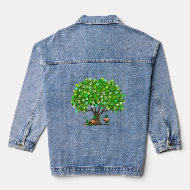 En Jean Sous la veste Denim Arbre Shamrock (Verso)