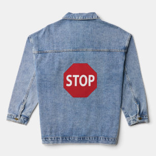 En Jean STOP conception de panneau Denim Veste