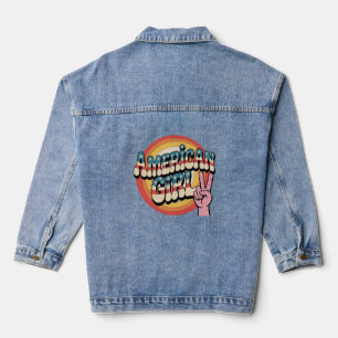 En Jean T-Shirt, veste de fille américaine,