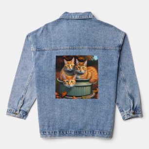En Jean Trois Chats Dans Un Pot, Veste Denim Dames