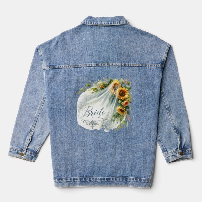 En Jean Veil nuptiale Sunflower Denim Veste (Verso)
