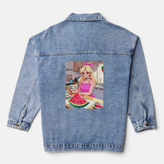 En Jean Veste Anime Denim vintage (Verso)