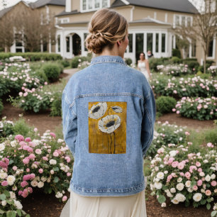 En Jean Veste avec fleurs Art