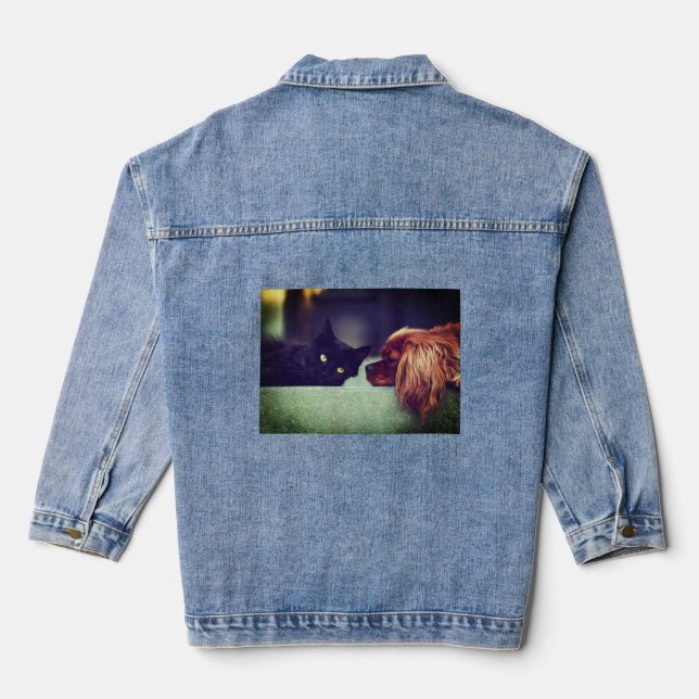 En Jean Veste confortable pour chat et chien (Verso)