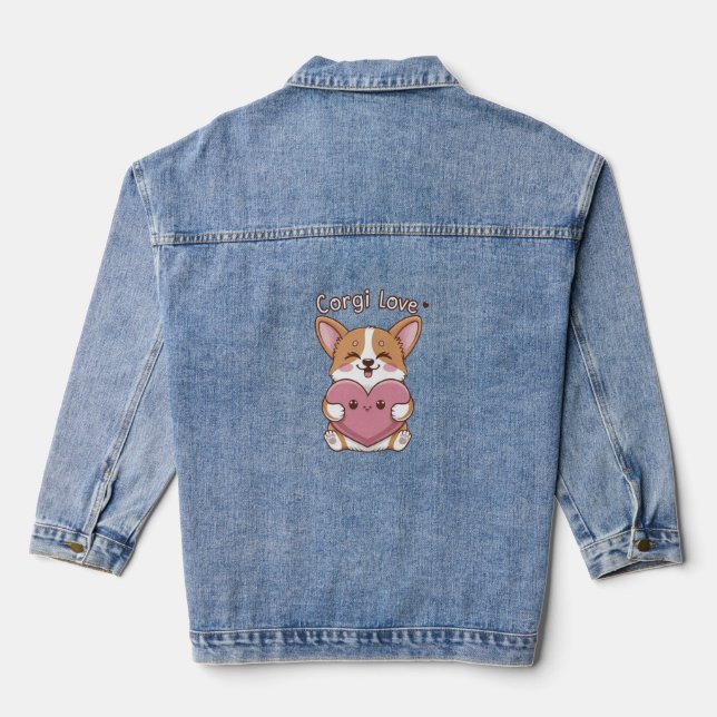 En Jean Veste Corgi Love Denim (Verso)