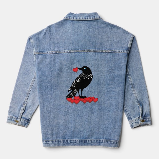 En Jean Veste Crow Love Denim (Verso)