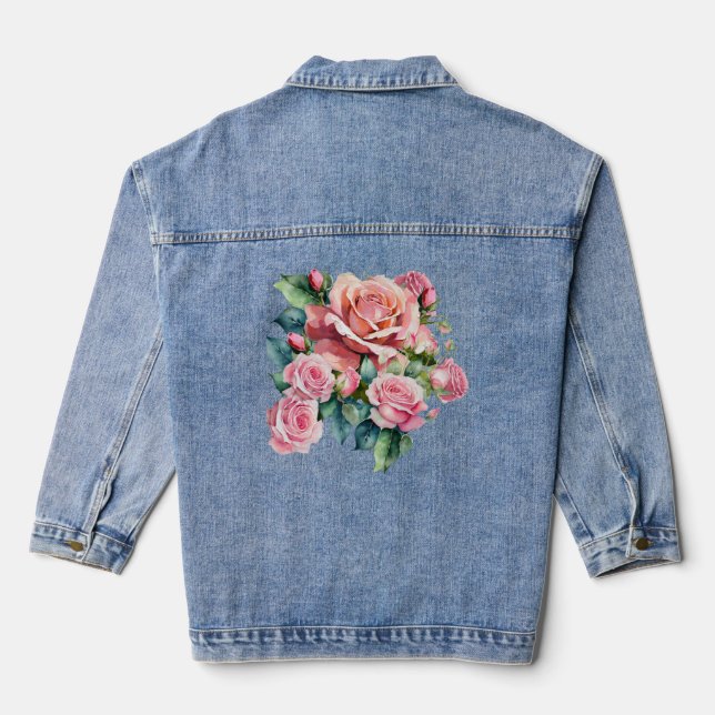 En Jean Veste de Denim Rose Rose Blush (Verso)