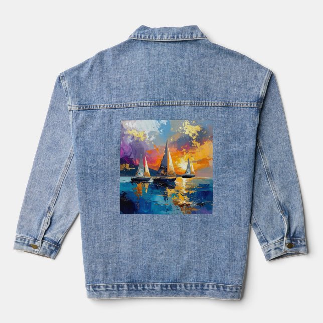 En Jean Veste de Denim Watercolor Dreamy (Verso)