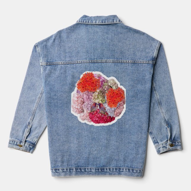 En Jean Veste Denim avec fleurs (Verso)