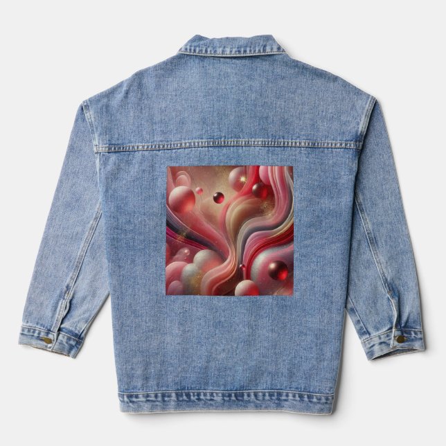 En Jean Veste Denim avec patch d'art Abstrait (Verso)