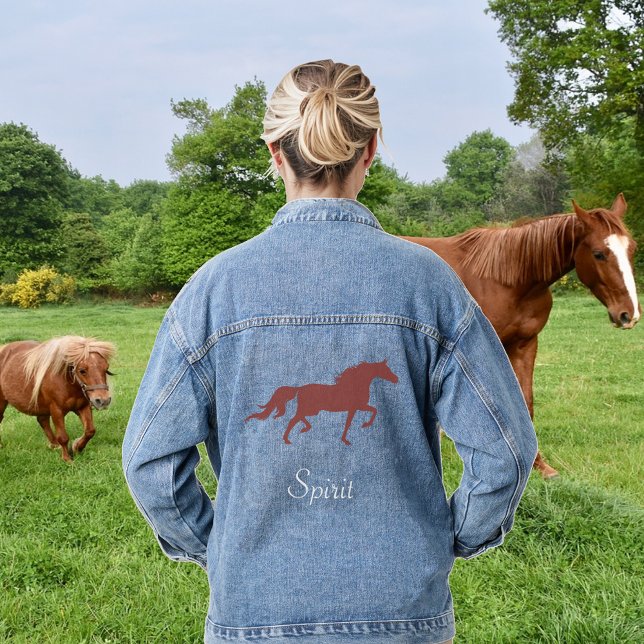 En Jean Veste Denim Brown Horse et Country Spirit Script (Créateur téléchargé)